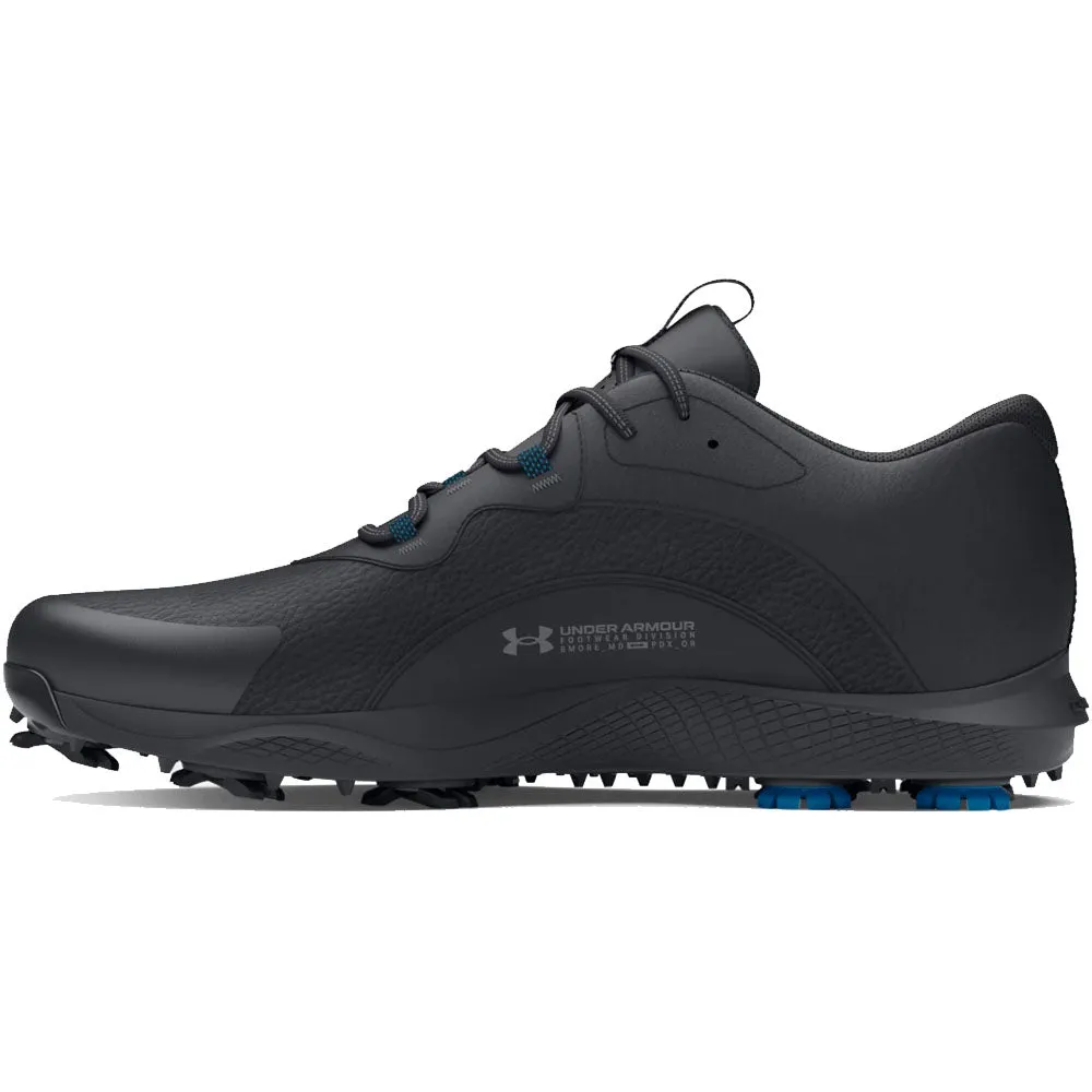 Under Armour Charged Draw 2 Wide Spiked Waterproof Shoes - Black/Black/Titan Gray