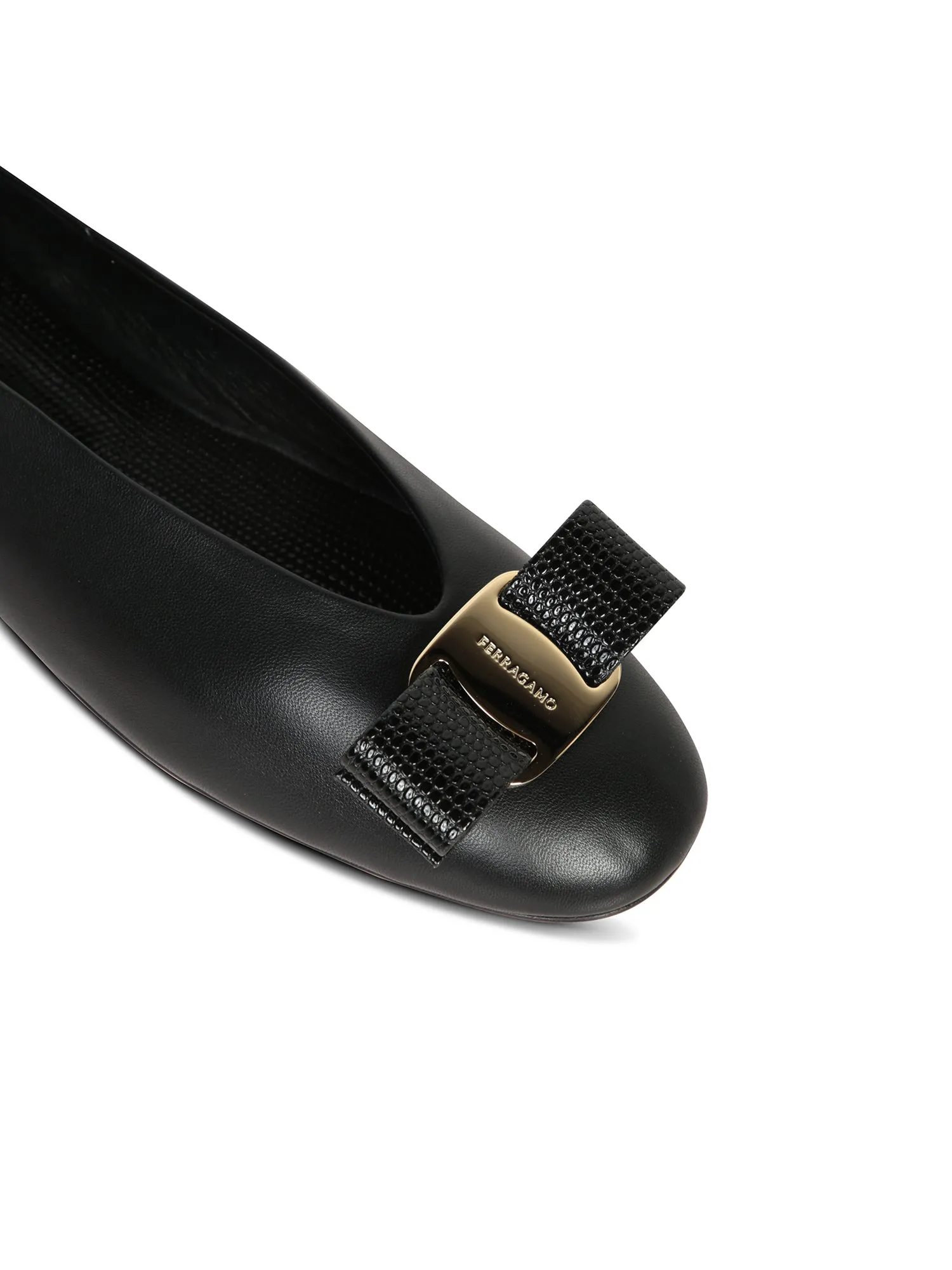 Vanna Nappa Black Ballet Flats