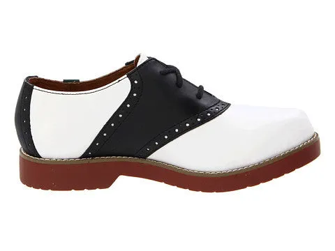 Varsity - White & Black Saddle Oxford