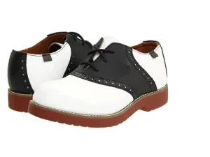 Varsity - White & Black Saddle Oxford