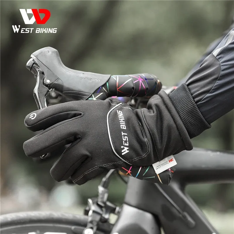 Waterproof Bike Gloves Winter Warm Touch Screen Cycling Gloves 3M Thinsulate Thermal Sport Ski MTB Road Bike Gloves