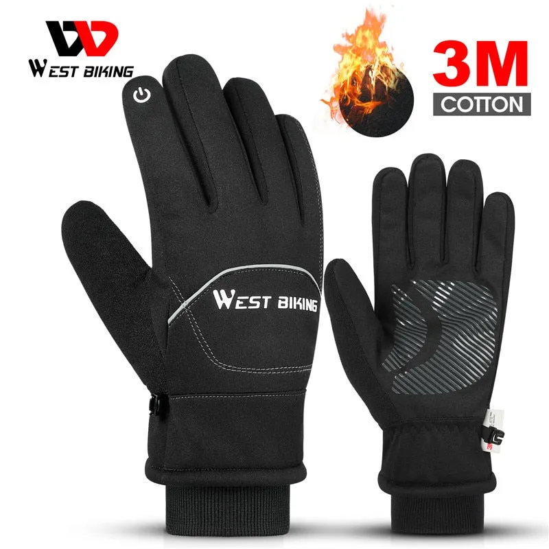 Waterproof Bike Gloves Winter Warm Touch Screen Cycling Gloves 3M Thinsulate Thermal Sport Ski MTB Road Bike Gloves