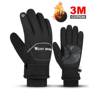 Waterproof Bike Gloves Winter Warm Touch Screen Cycling Gloves 3M Thinsulate Thermal Sport Ski MTB Road Bike Gloves