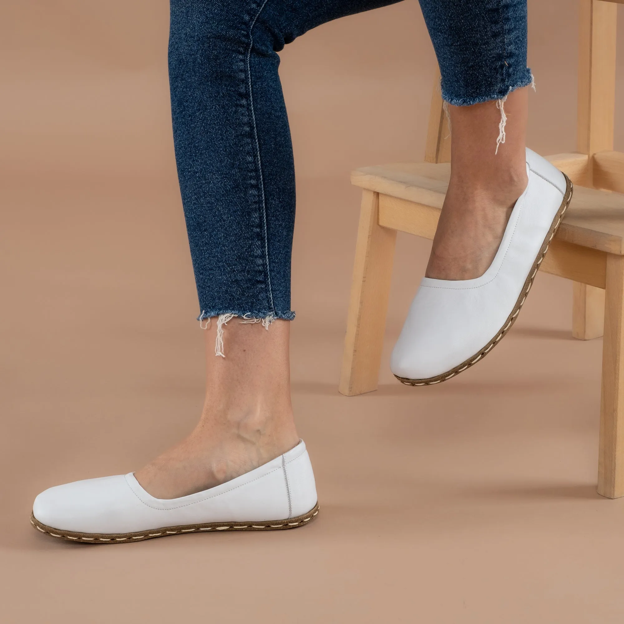 White Barefoot Ballet Flats