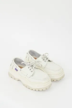 White Leather Mykonos Platform Oxford