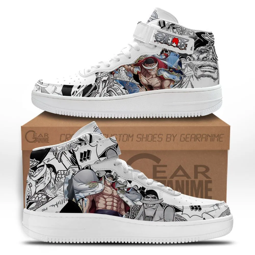 Whitebeard Sneakers Air Mid OP Custom Anime Shoes Mix Manga