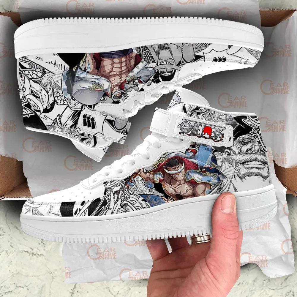 Whitebeard Sneakers Air Mid OP Custom Anime Shoes Mix Manga