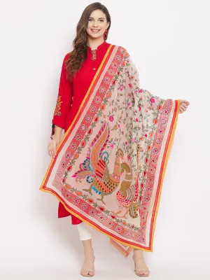 Women Multicoloured Kantha Work Dupatta 1