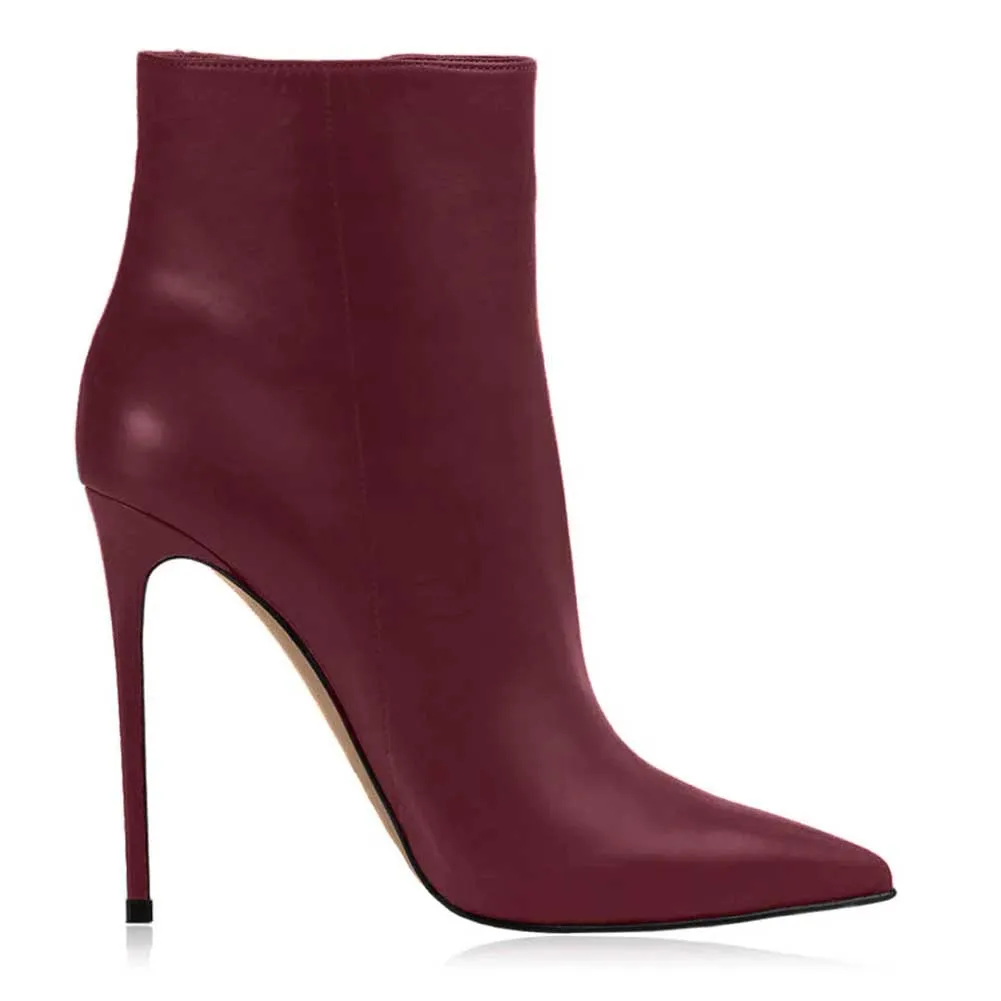 Women Stiletto Sexy Ankle Boots Zip Up Short Boots