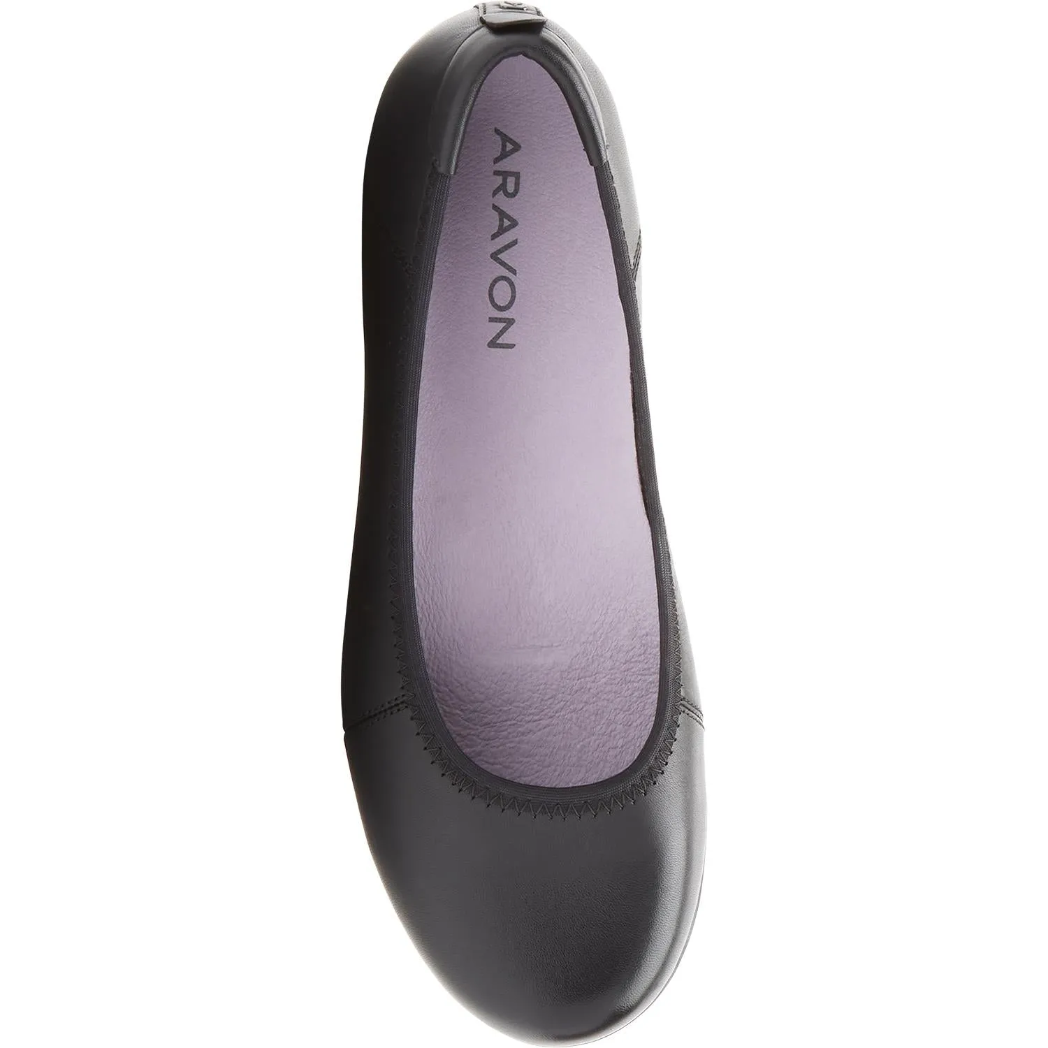 Women's Aravon Abbey Ballet Flat Black Leather