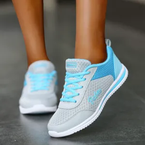 Women's Athletic Road Running Lace up Walking Shoes Comfort Lightweight Fashion Sneakers Breathable Mesh Sports Tennis Shoes