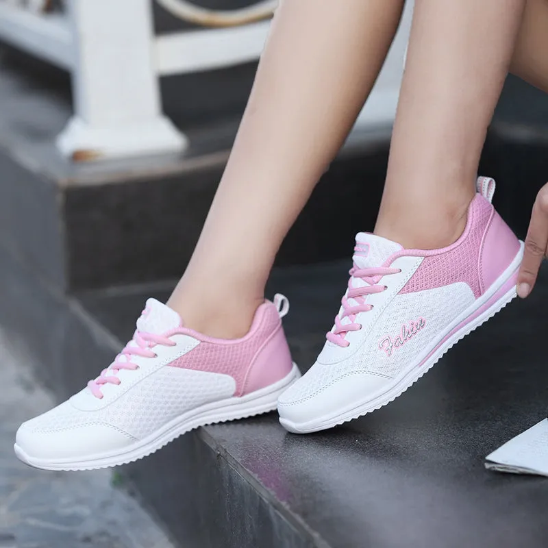 Women's Athletic Road Running Lace up Walking Shoes Comfort Lightweight Fashion Sneakers Breathable Mesh Sports Tennis Shoes