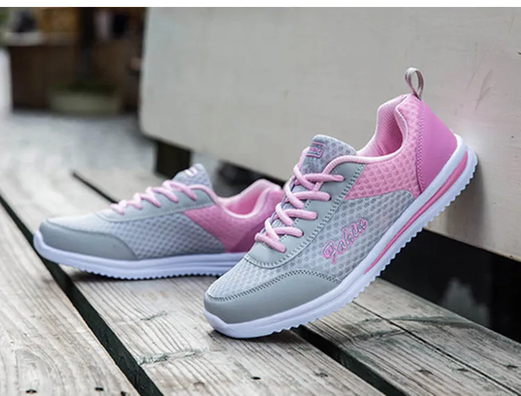 Women's Athletic Road Running Lace up Walking Shoes Comfort Lightweight Fashion Sneakers Breathable Mesh Sports Tennis Shoes