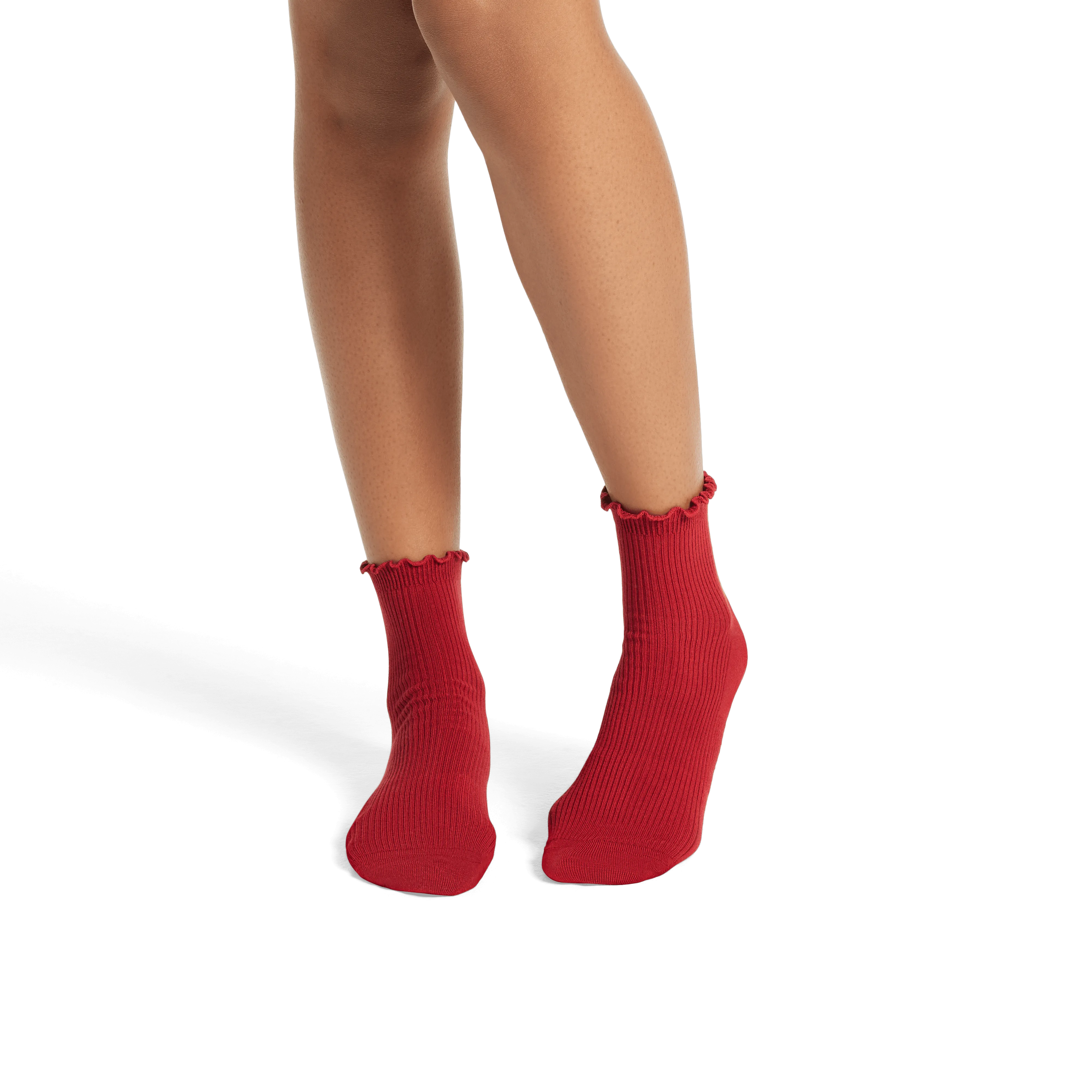 Women's Frilly Rib Quarter Socks