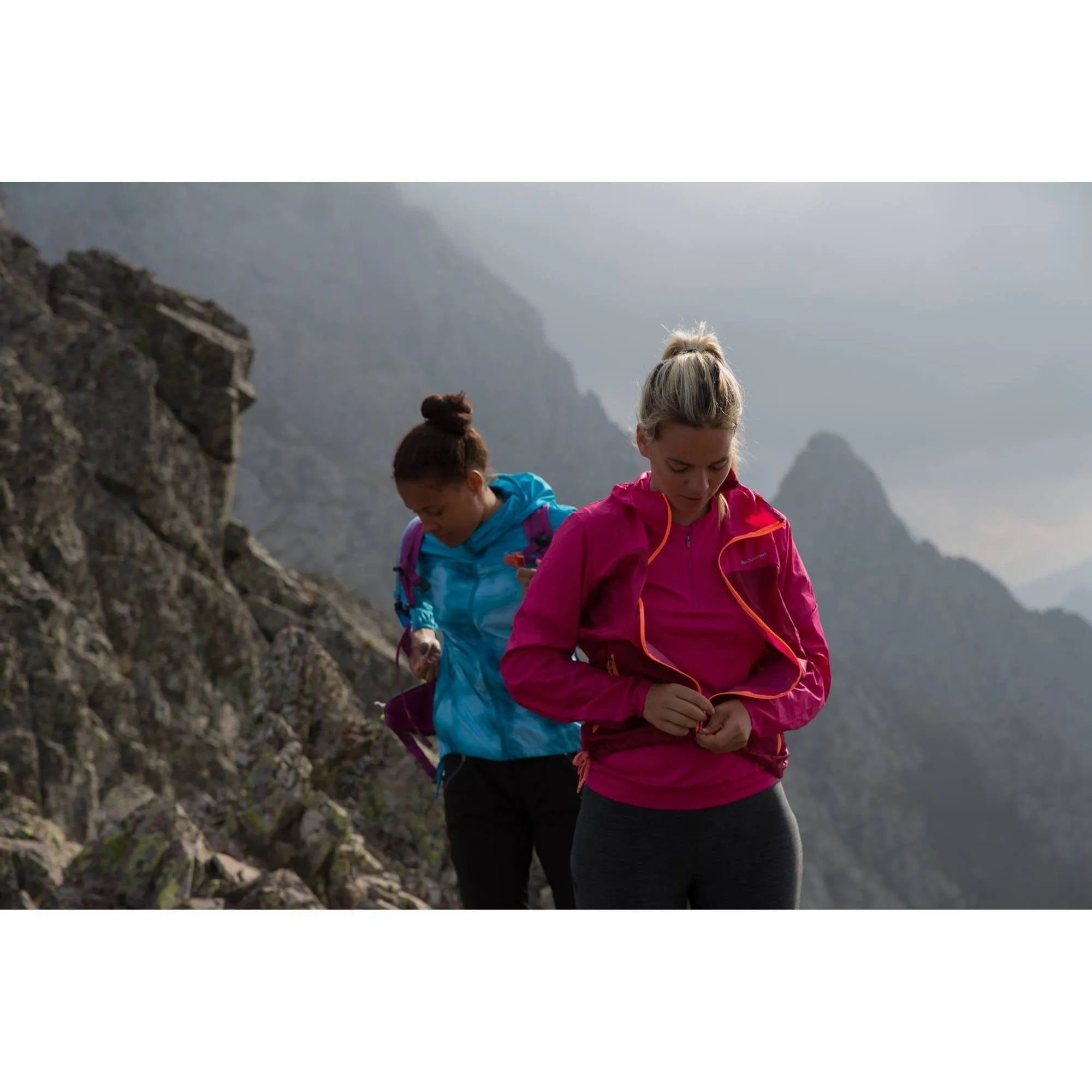 Women's Hiking Windproof Jacket Helium Wind 500 Anti-UV