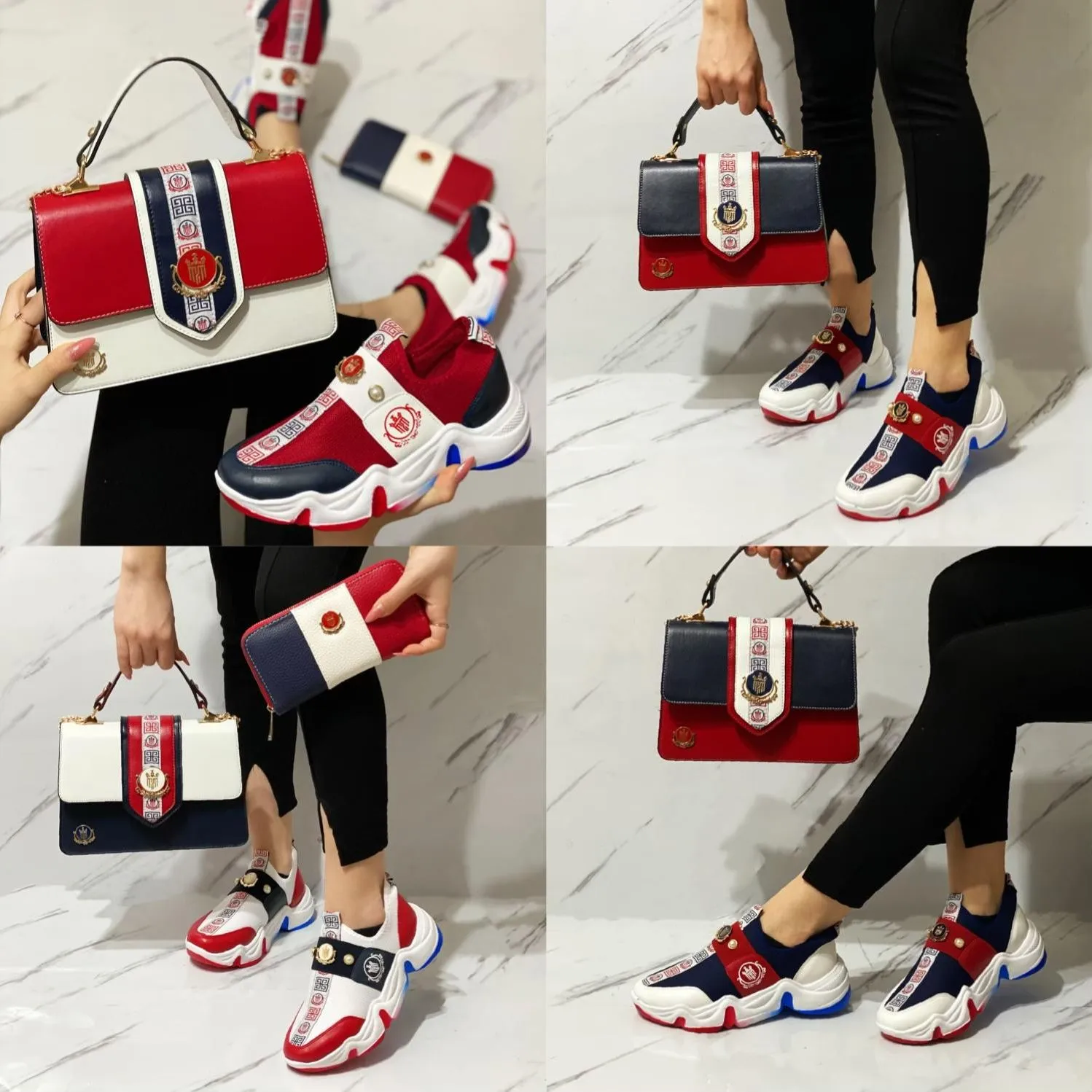 xiangtuibao  Miss Melisa Shoes and BagTMY COLOR sneakers bag set Code S117